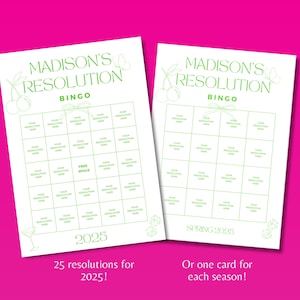 Glow Up Bingo Card Editable 2025 Bingo Card New Year's Resolutions Tracker Manifestation Bingo Goals, 2025 Vision Board New Year Party Game