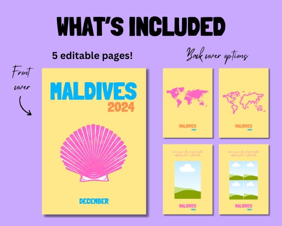 Maldives Travel Photo Book Template: DIY Coffee Table Album