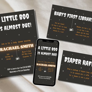 Little Boo Halloween Baby Shower Invitation Bundle (Digital Download)