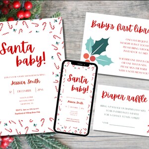 Invitation baby shower de Noël en décembre Invitation baby shower de Noël Invitation baby shower de Noël Invitation baby shower festive de Noël