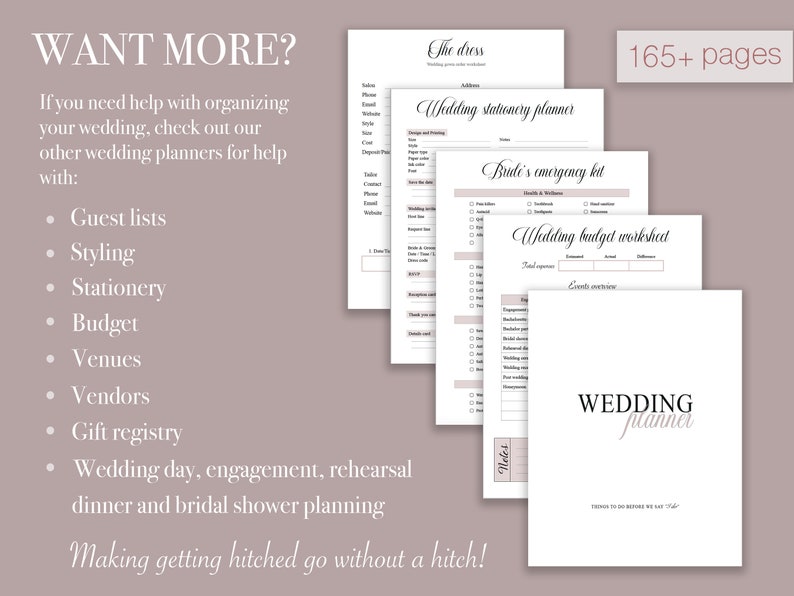 Day-of Wedding Planner Printable Planner Digital Wedding - Etsy