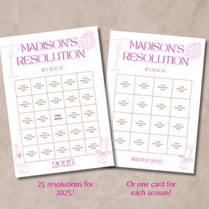 Glow Up Bingo Card Editable 2025 Bingo Card New Year's Resolutions Tracker Manifestation Bingo Goals, 2025 Vision Board New Year Party Game