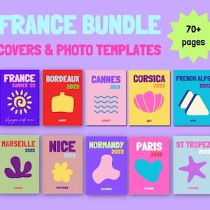 FRANCE Aesthetic Travel Coffee Table Photo Book Template Personalized Photo Book Cover Template Travel Photobook DIY Coffee Table Book