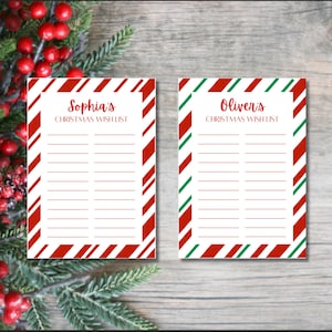 Weihnachtswunschliste Vorlage, personalisierte Kinder Weihnachtswunschliste, Weihnachtsgeschenk Wunschliste DIY bearbeitbare Feiertagswunschliste Weihnachtswunschliste