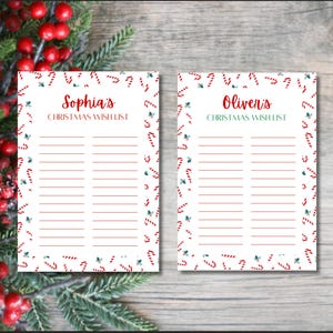 Weihnachtswunschliste Vorlage, personalisierte Kinder Weihnachtswunschliste, Weihnachtsgeschenk Wunschliste DIY bearbeitbare Feiertagswunschliste Weihnachtswunschliste