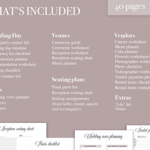 Day-of Wedding Planner, Printable Planner, Digital Wedding Organiser ...