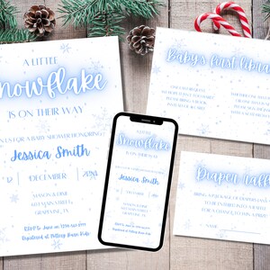 Kerst babyshower uitnodigen sneeuwvlok douche december babyshower uitnodigen sneeuwvlok uitnodiging winter babyshower uitnodigen kleine sneeuwvlok