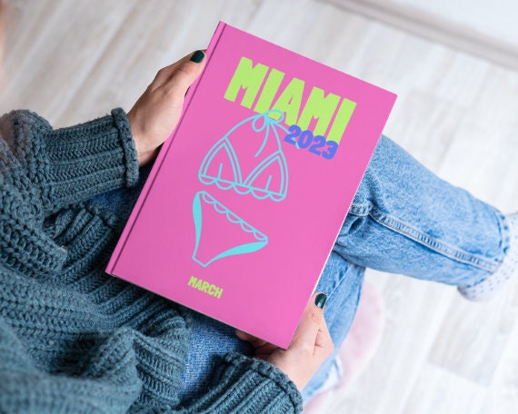 MIAMI Aesthetic Travel Coffee Table Photo Book Template Personalized Photo Book Cover Template Travel Photobook DIY Coffee Table Book Map