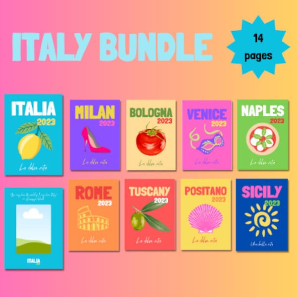 ITALY Aesthetic Travel Coffee Table Photo Book Template Personalized Photo Book Canva Template Travel Photobook DIY Coffee Table Book