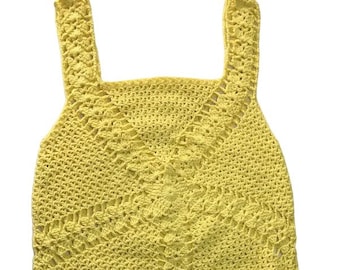 Yellow Crochet Beach Dress, Yellow Crochet Cover Up, Swimsuit Bikini Cover Up, Crochet Beachwear, Gift for Her, Mother's Day Gift