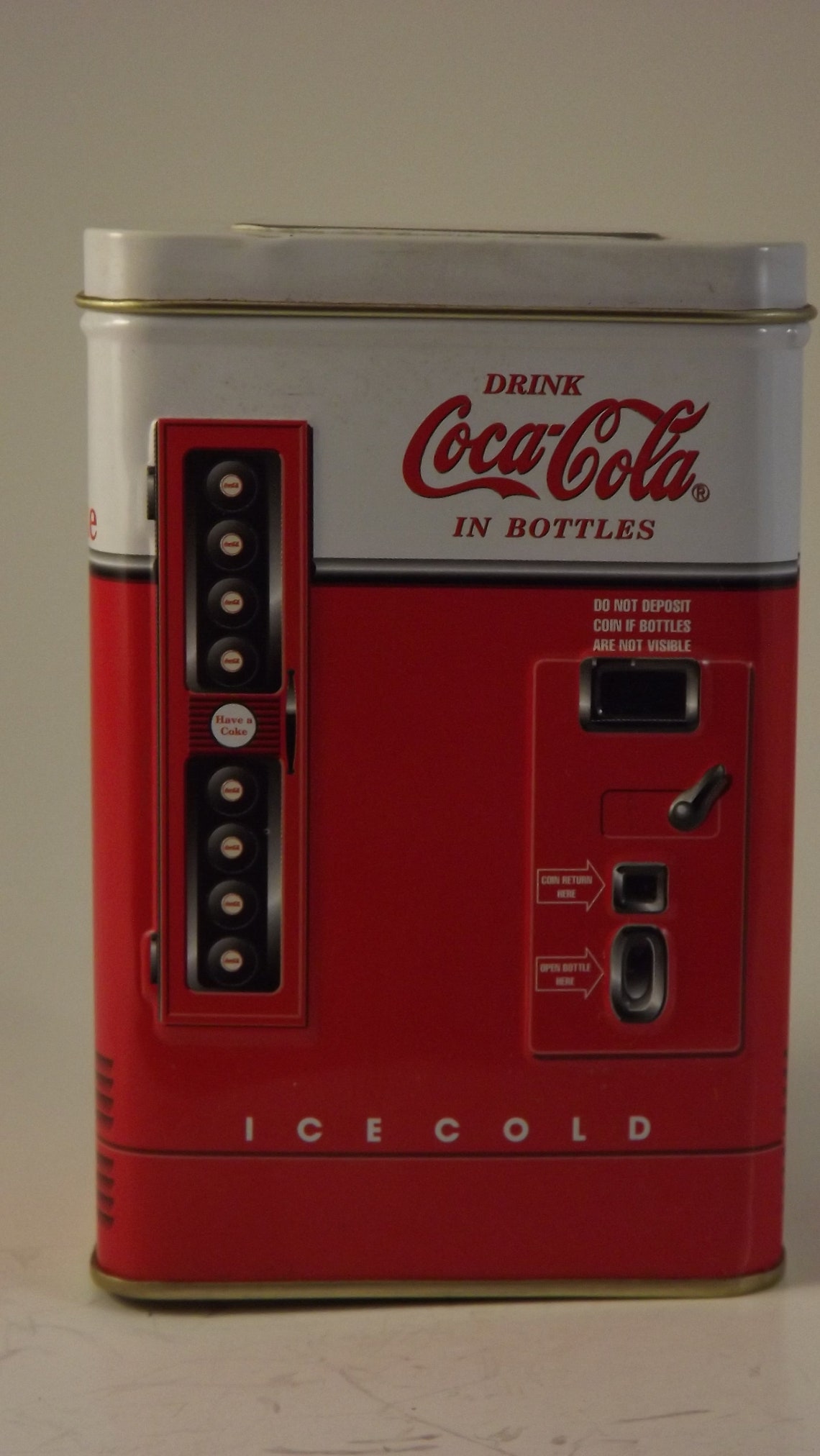 Coca Cola Bottle Dispenser Tin Etsy