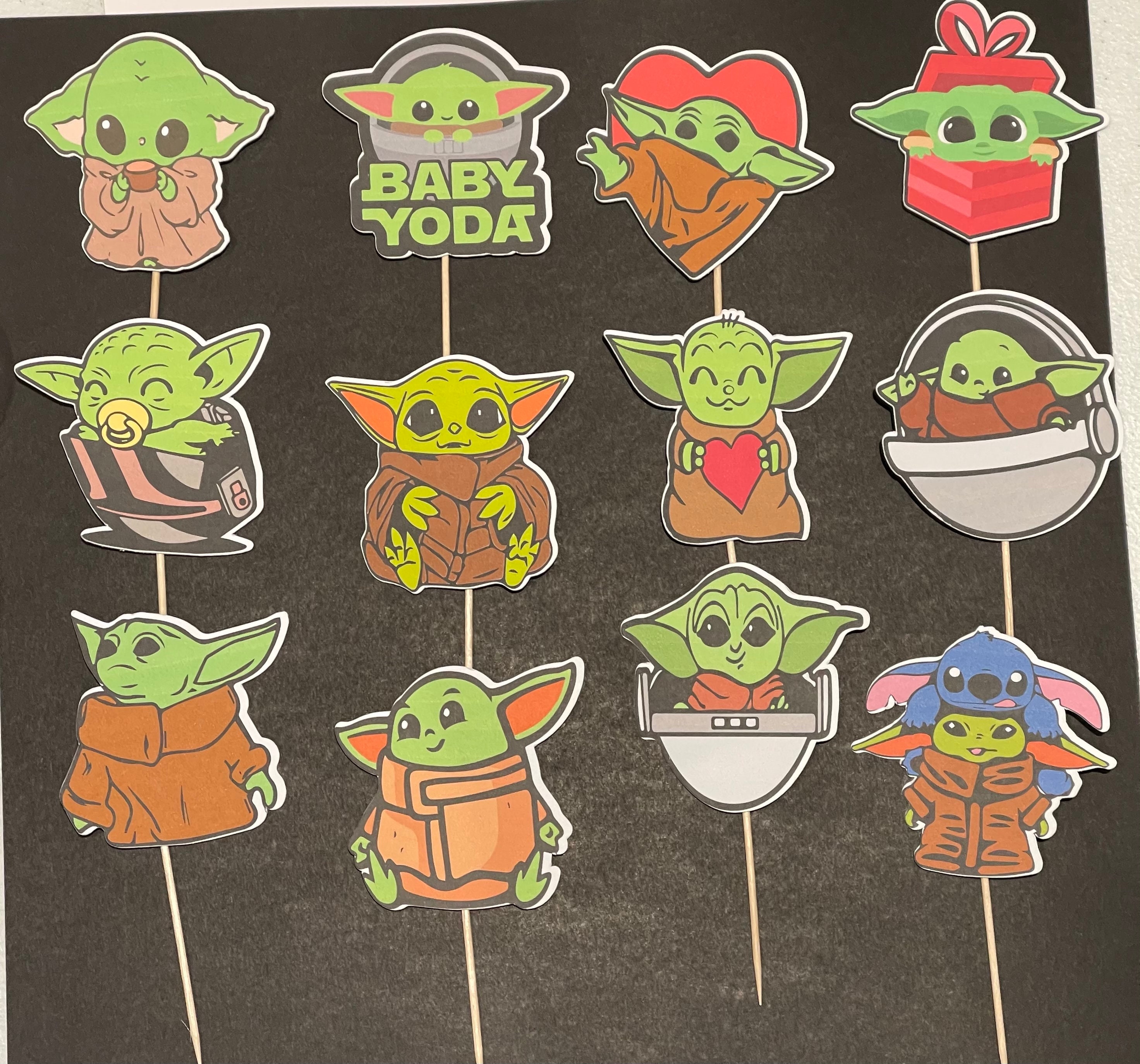 Baby yoda Mandalorian cupcake toppers x12 Etsy