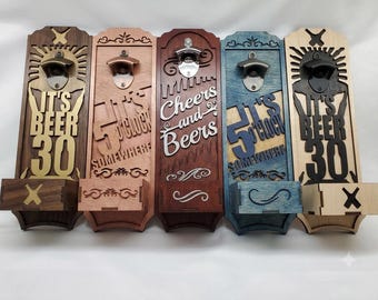 Laser file bottle openers