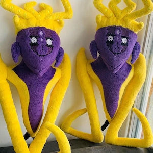 Handmade Fantasy Creature Plush Purple & Yellow Starecrown Toy