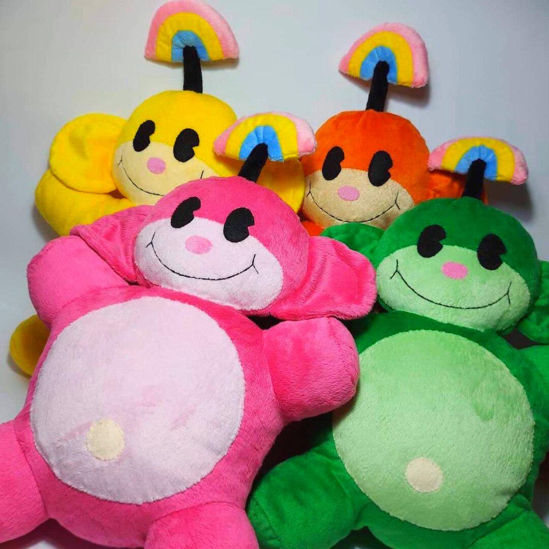 レインボープラッシュモンキーハンドメイド低刺激性ぬいぐるみ - Etsy 日本