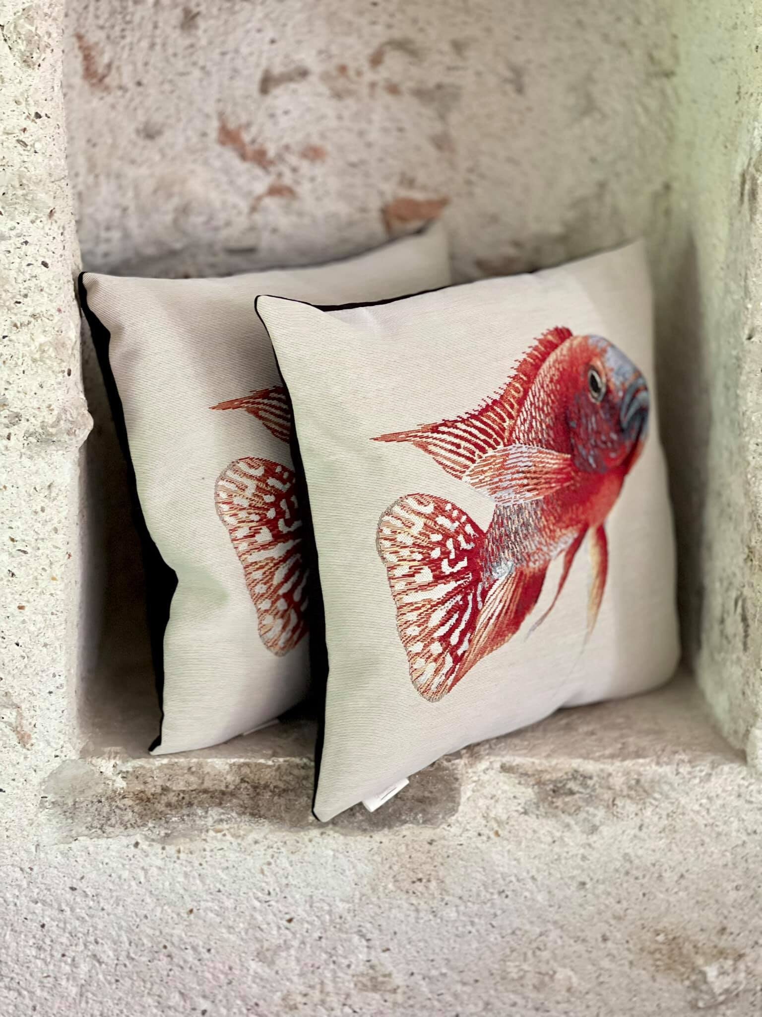 Coussins, Décoration Intérieur, sur Mesure, Canapé, Coton, Poisson,