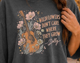 Dolly Wildflower DTF Transfer, Ready to Press, Trendy Country Music Tshirt Design