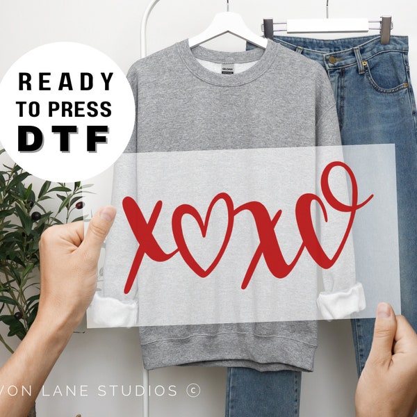 XOXO Heart DTF Transfers, Ready to Press, T-shirt Transfers, Heat Transfer, Valentine’s Day Direct to Film