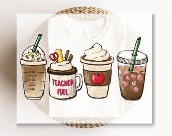 Teacher Coffee DTF Transfer, Ready to Press, Back to School Tshirt Design