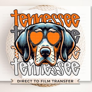 Football DTF Transfers, Ready to Press, T-shirt Transfers, Heat Transfer, Direct to Film, Sports Fan, Hound Dog, College Tennessee Football