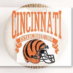 Football DTF Transfers, Ready to Press, T-shirt Transfers, Heat Transfer, Direct to Film, Sports, Full Color, Vintage, Cincinnati Football