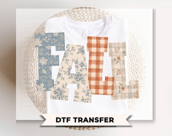 Patchwork Flannel Fall DTF Transfer, Ready to Press, Halloween Tshirt Design