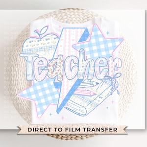 First Day of School DTF transfer, Heat Transfer, Ready to Press, Direct to Film, Back To School, Preppy, Gift for Teacher, Pastel Coquette