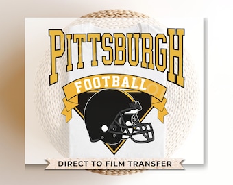 Football DTF Transfers, Ready to Press, T-shirt Transfers, Heat Transfer, Direct to Film, Full Color, Vintage Style, Pittsburgh Football