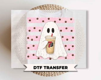 Coffee Ghost Halloween DTF Transfers, Spooky Season, Coffee Lover Fall Shirt Design