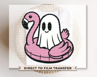 Summerween DTF Transfers, Ready to Press, T-shirt Transfers, Heat Transfer, Direct to Film, Beach, Halloween, Flamingo, Pool Floaty, Ghost