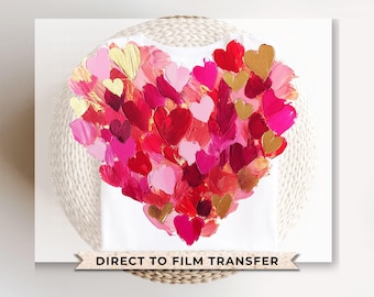 Valentine DTF Transfers, Ready to Press, T-shirt Transfers, Heat Transfer, Direct to Film, Holiday, Love, Trendy, Coquette Brushstroke Heart