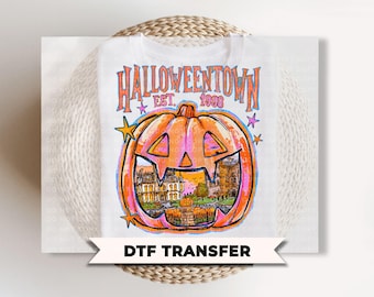 Halloween DTF Transfers, Ready to Press, Retro Pumpkin, Vintage Halloween Print, Jack O Lantern Shirt Design