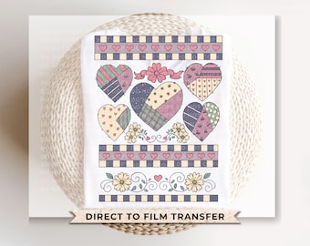 Quilted Heart Granny Square DTF Transfer | Ready to Press | Direct to Film