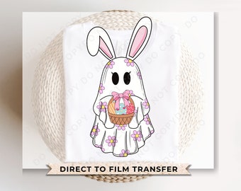 Easter Ghost DTF Transfer, Ready to Press, Spring Spooky