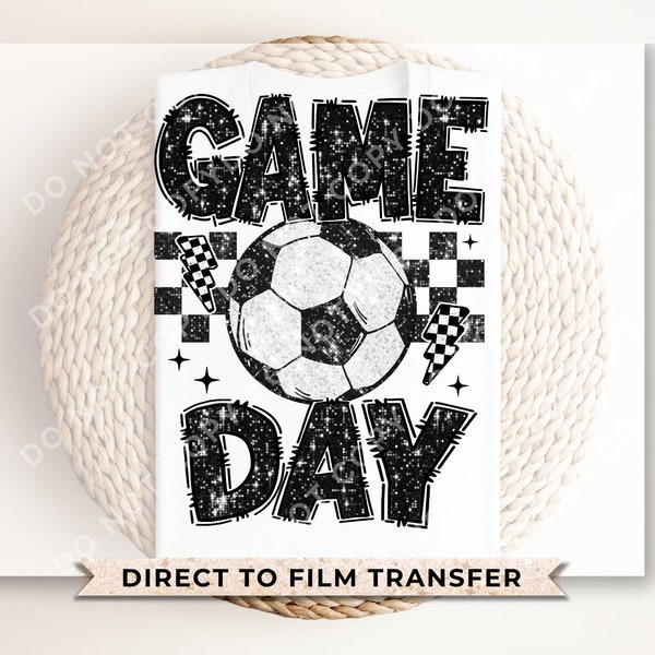 Soccer DTF Transfers, Ready to Press, T-shirt Transfers, Heat Transfer, Direct to Film, Sports, Ball, Checkered, Kid, Child, Game Day