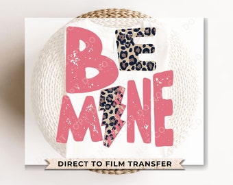 Be Mine Cheetah Lightning Bolt DTF Transfer, Valentine's Day Tshirt Design