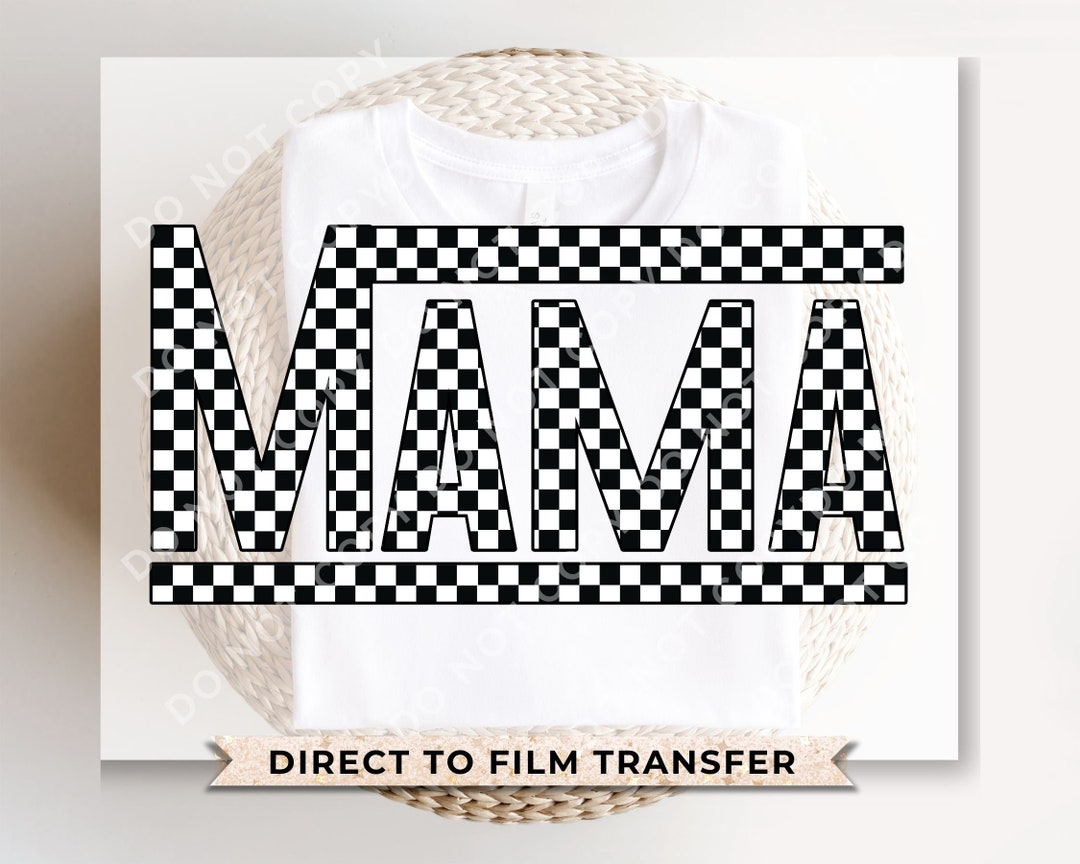 Retro Checkered Mama DTF Transfers, Ready to Press, T-shirt Transfers ...