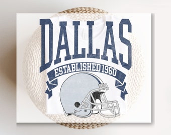 Football DTF Transfers, Ready to Press, T-shirt Transfers, Heat Transfer, Direct to Film, Sports, Full Color, Vintage, Dallas Football
