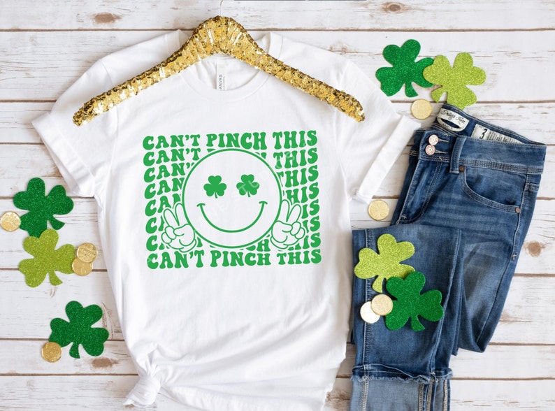Can't Pinch This, dtf Transfers, Ready to Press, T-shirt Transfers, Heat Transfer, Direct to Film, St. Patrick's Day Tshirt Transfer, Smiley image 3
