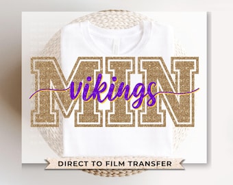 Minnesota Football DTF Transfer | FAUX Glitter Effect | Direct to Film