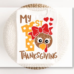 My 1st Thanksgiving DTF Transfer, Ready to Press, T-shirt Transfer, Heat Transfer, Direct to Film, Holiday, Fall, Autumn, Turkey, Baby Girl