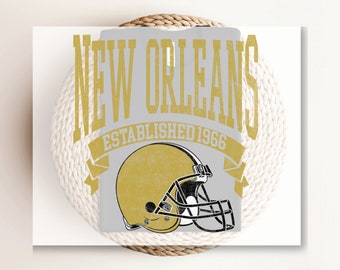 Football DTF Transfers, Ready to Press, T-shirt Transfers, Heat Transfer, Direct to Film, Sports, Full Color, Vintage, New Orleans Football