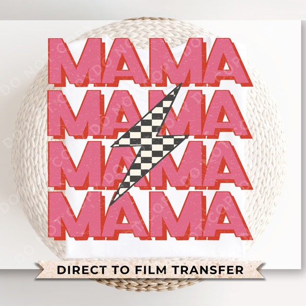 Mother's Day DTF Transfers, Ready to Press, T-shirt Transfers, Heat Transfer, Direct to Film, Mommy and Me, Matching, Pink, Stacked Mama