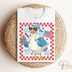 Boy Silly Goose 4th of July DTF Transfer, Kids Patriotic Shirt Bild 2