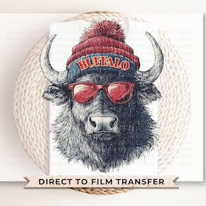 Buffalo Football DTF Transfer, Ready to Press, T-shirt Transfer, Heat Transfer, Direct to Film, Sports Fan Apparel, Game Day, Animal Mascot