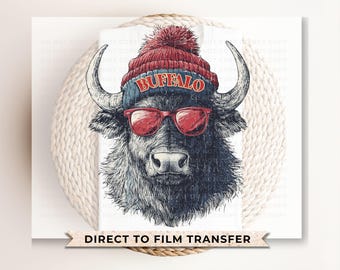Buffalo Football DTF Transfer, Ready to Press, T-shirt Transfer, Heat Transfer, Direct to Film, Sports Fan Apparel, Game Day, Animal Mascot