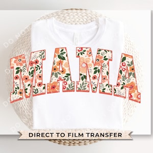 Transferencias DTF del Día de la Madre, Listo para imprimir, Transferencias de camisetas, Transferencia de Calor, Directo a la Película, Maternidad, Retro, Boho, Regalo, Mamá Floral imagen 1