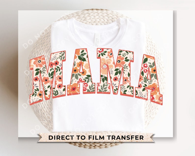 Transferencias DTF del Día de la Madre, Listo para imprimir, Transferencias de camisetas, Transferencia de Calor, Directo a la Película, Maternidad, Retro, Boho, Regalo, Mamá Floral imagen 1