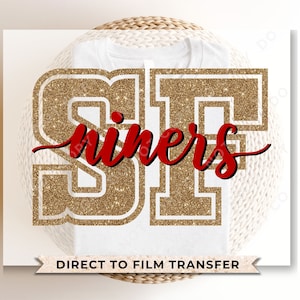 FAUX Glitter Football DTF Transfers, Ready to Press, T-shirt Transfers, Heat Transfer, Direct to Film, Sports, Vintage, San Francisco
