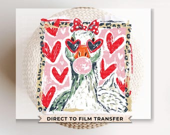 Valentine's Day Goose DTF Transfer | Ready To Press | Direct To Film | Goose Coquette